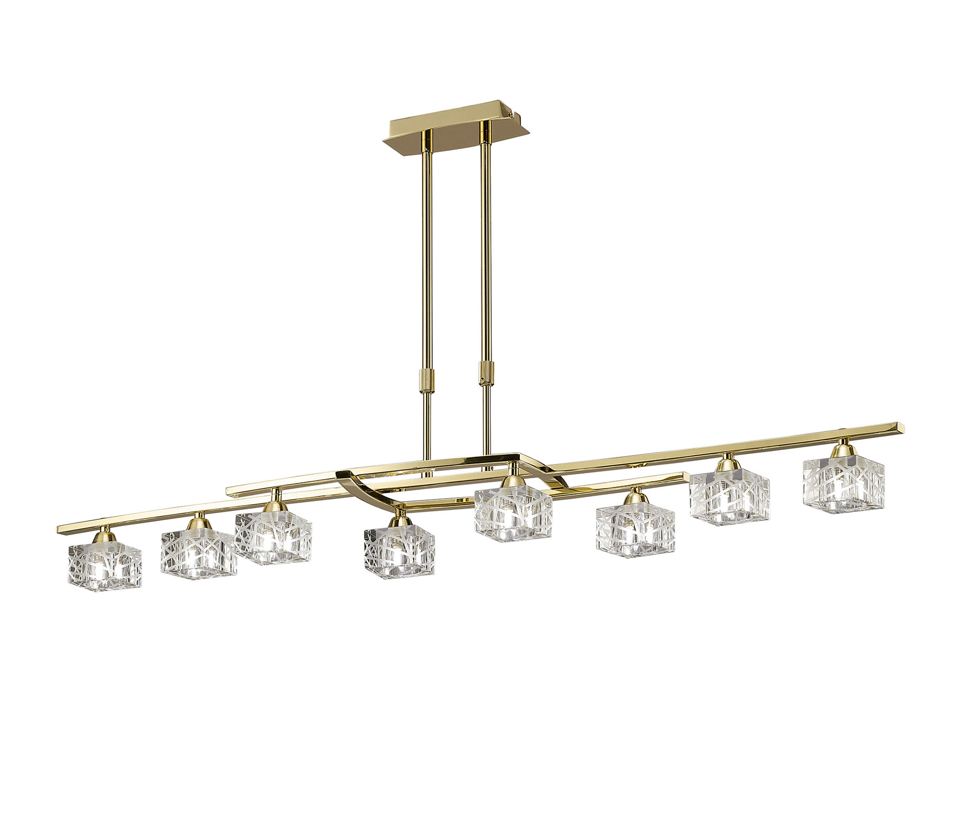 M1444PB  Zen PB Rectangular Telescopic Pendant 8 Light